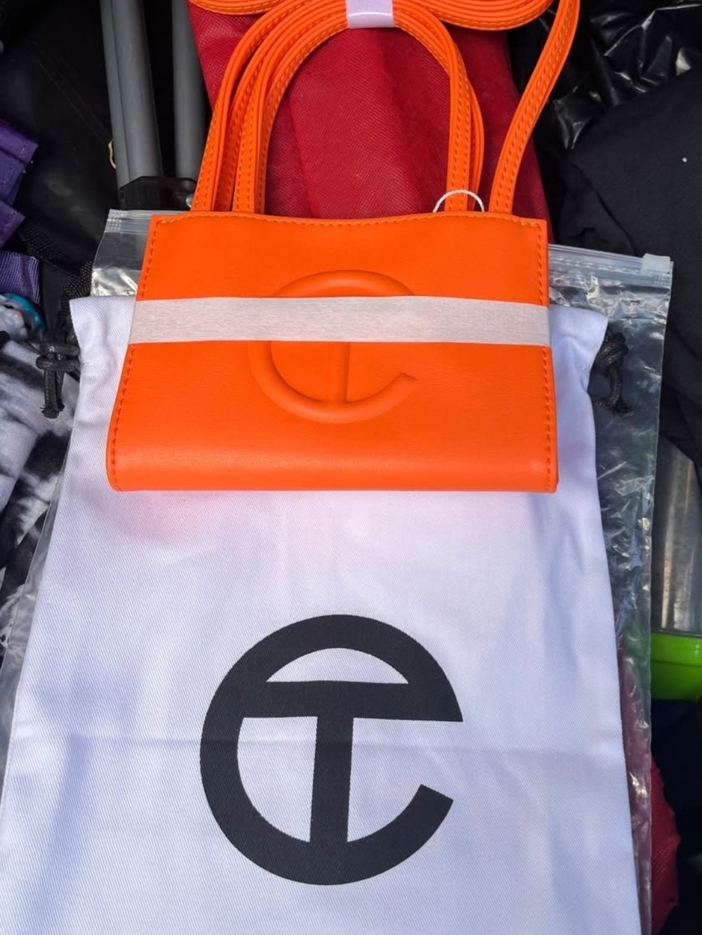 Telfar Orange Mini Shopping Bag